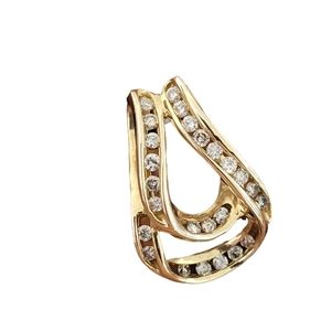 Alwand Vahan 14 Karat Yellow Gold Diamond Channel Set Overlapping Slide Pendant